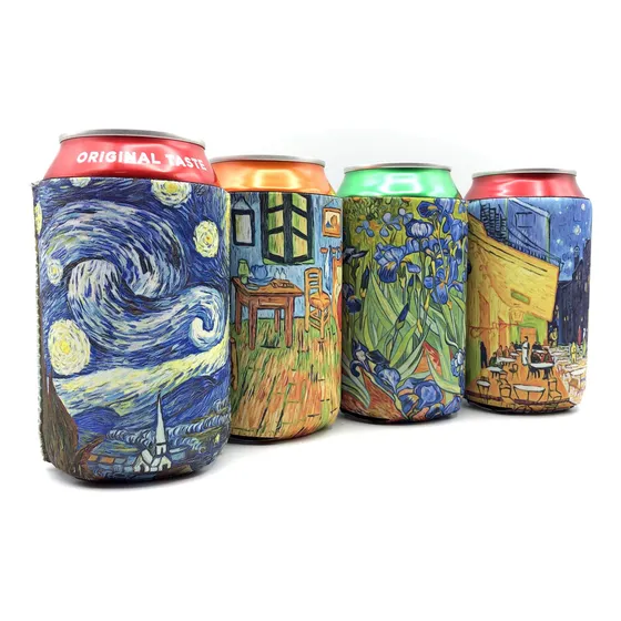 Enfriador Lata Neopreno Aislado Juego 4 Pintura Van Gogh 12
