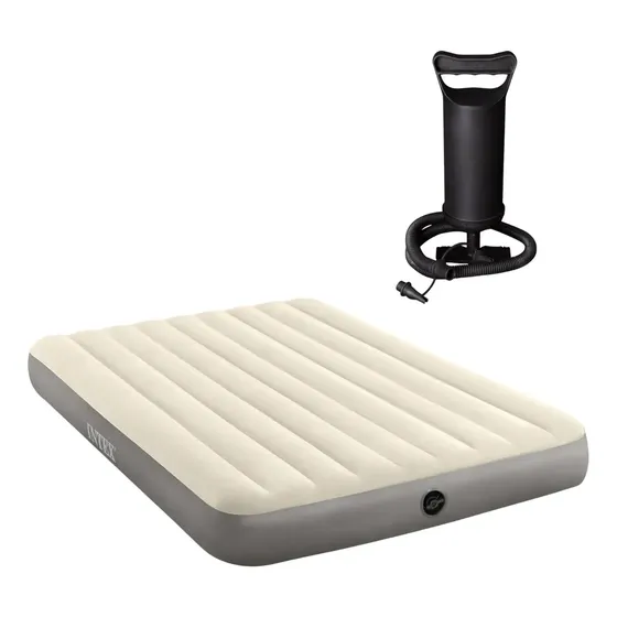 Colchão Inflável Casal Durabeam Fiber Tech Bomba Intex Cor Cinza
