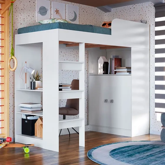 Dormitorio Cucheta Multifuncion Cama Escritorio Baul Sommier