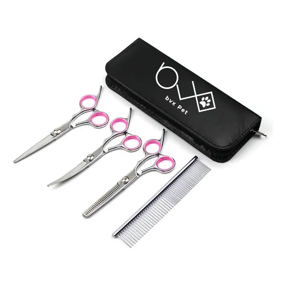 Tesoura Pet De Tosa Kit Com 3 Tesouras Inoxidável Seguro