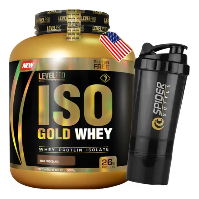 Iso Whey Gold 3 Kg / Level Pro / Proteína 100% Aislada
