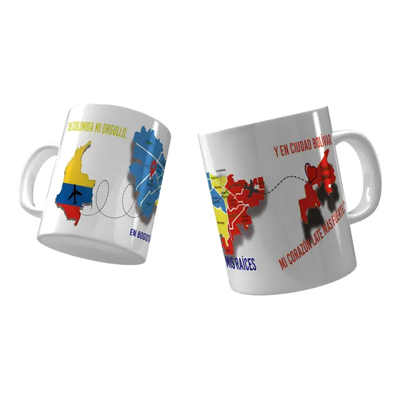 Mug Cerámica Colombia Bogotá Ciudad Bolívar Recuerdo Regalo