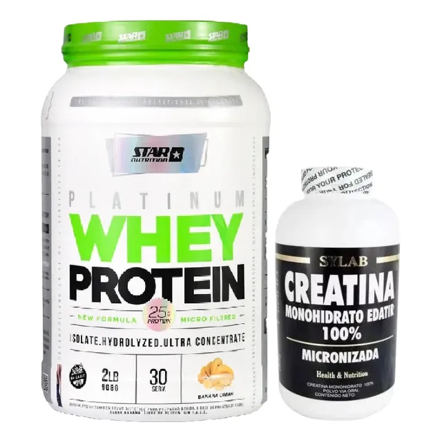 Whey Protein Star Nutrition 2lb + Creatina Sylab 300gr Banana
