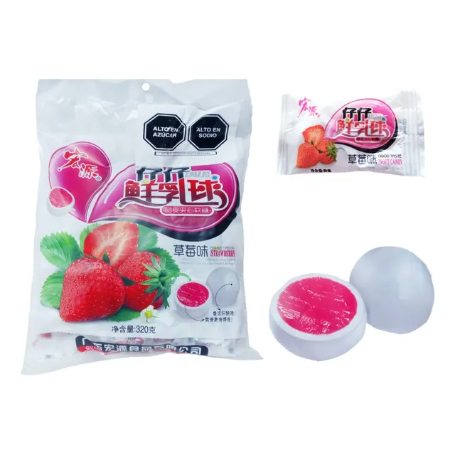 Caramelos Cremoso De Leche Relleno Sabor Fresa 320gr Zai Zai