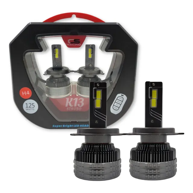 Kit Focos Bi-led H4 Cs Racing K13 125w Con Estrobo X5k13csh4