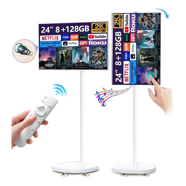 Monitor Táctil Lotwe Gmj Pantalla 24’’ Portátil Giratoria 8 y 128 GB Android 12 9000 MAh Batería 1300W Cámara Hd 1080p