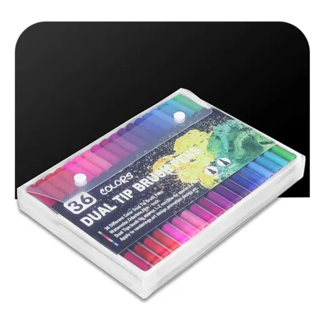 36 Colores Marcadores Plumones Punta De Pincel Dual Brush