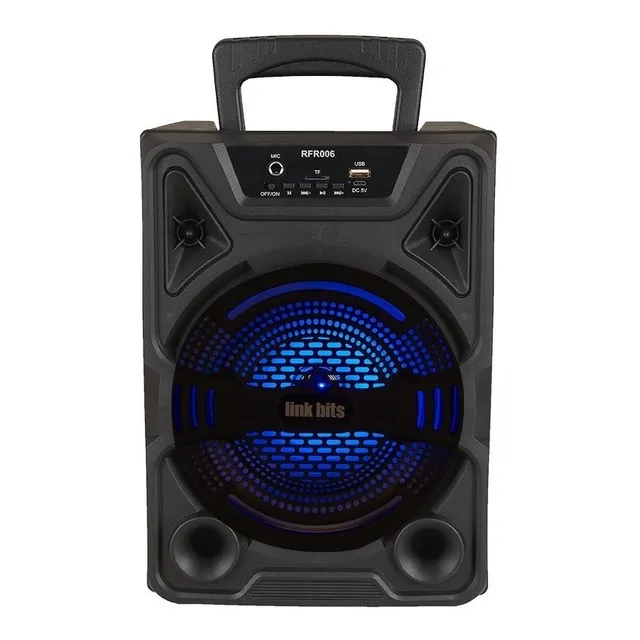 Bocina 8 Inalámbrica Portátil Bluetooth Radio Karaoke Color Negro