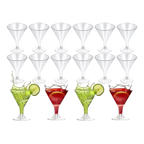 Copas Cóctel Margarita  Martini Acrílico Desechable X25 Und
