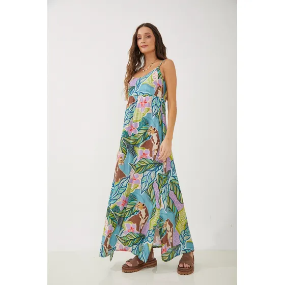 Vestido Largo Estampada Leopardo Rimmel