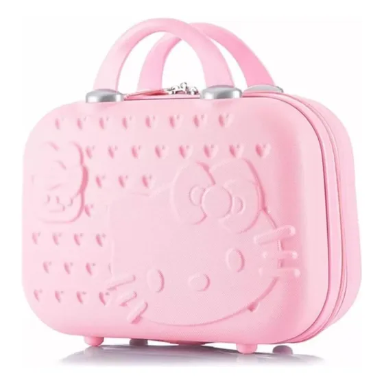 Maleta Cosmetiquera Neceser Maletín De Viaje Hello Kitty Rosa