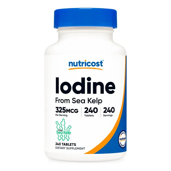 Suplemento De Yodo Nutricost 325 Mcg De Algas Marinas 240 Ta