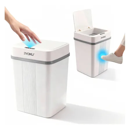 Lixeira Inteligente Sensor Automático 18 Litros Ryoku Branco 18l