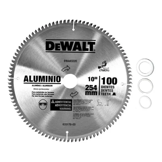 Disco Sierra 10puLG 100 Dientes P/aluminio  Dewalt Dwa03220