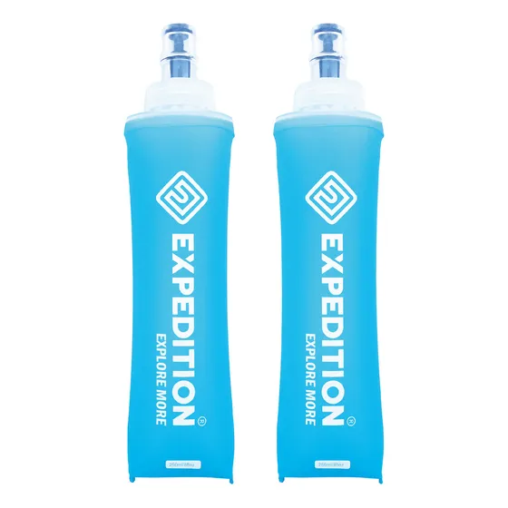 2 Garrafas Squeeze Soft Flask Silicone 250ml Cor Azul