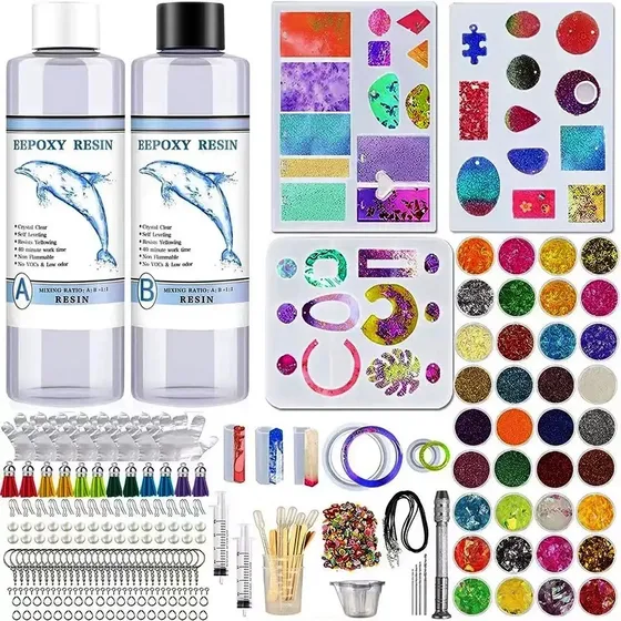Resina Epóxica Kit De Joyería Para Principiantes 100+100 Ml.