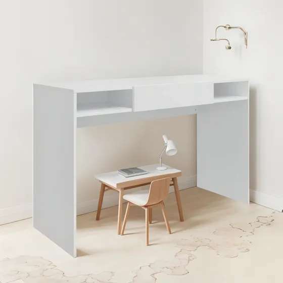 Escrivaninha Branca 100% Mdf Com Gaveta Àpila Rimo