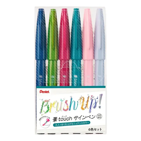 Set Pentel Touch - Brush Pen 6 Colores