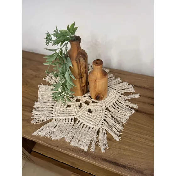 Individual,posa Plato En Macramé 100% Algodón Estrella