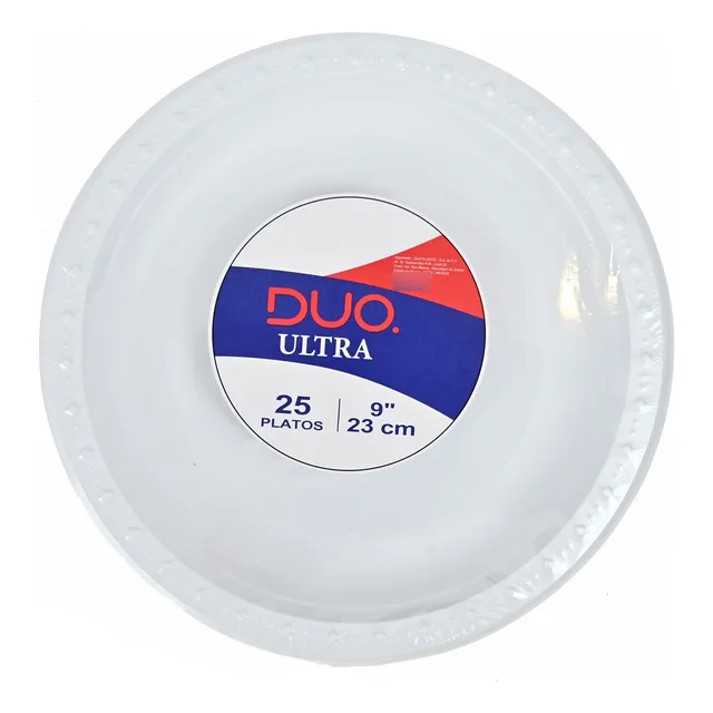 200 Platos Grandes Desechables 23cm (8 Paq C/25 Pzas C/u)