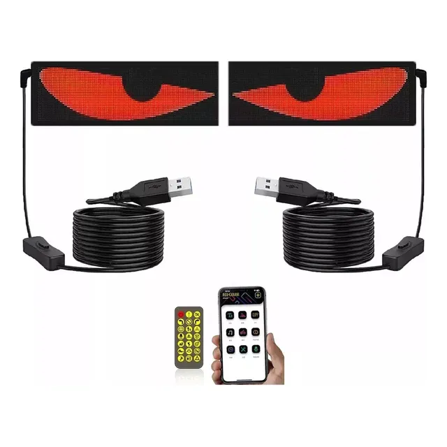 2pcs Programable Pantalla Flexible Led Devil Ojos