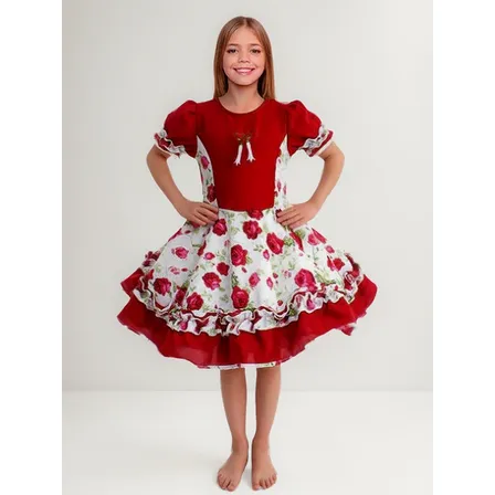 Vestido Niñas  Fiestas Patrias Chinita Huasa Traje Nacional
