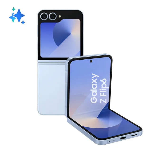 Teléfono celular Samsung Galaxy Z Flip6 5g, 512 GB, 12 GB de RAM, pantalla 6.7, cámara. Dual+ Selfie de 50 megapíxeles, Galaxy Air Blue