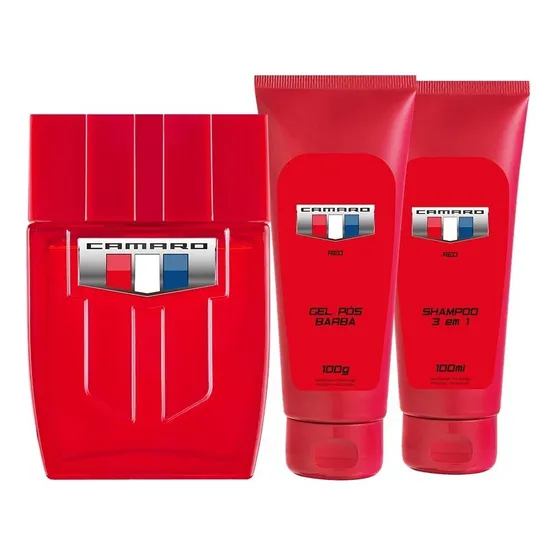 Kit Camaro Red (deo Colônia 100ml + Shampoo 100ml + Pós Barba 100ml) Agua De Cheiro