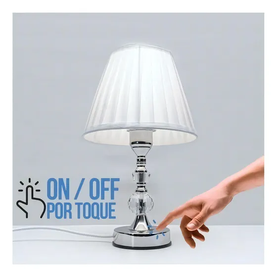 Abajur Cristal Para Quarto Criado Mudo Com Cúpula Cor da estrutura Modelo 311
