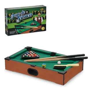 Mini Mesa De Bilhar Jogo Snooker Sinuca Brinquedo Completo Verde