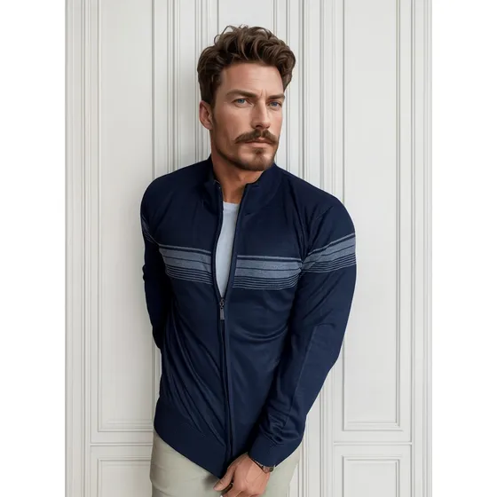 Casaco Masculino Com Zíper Blusa De Frio Sueter Tricot Frio