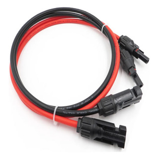 Cabo Fotovoltaico 6mm Solar 2mt Pt + 2mt Vm - Extensor Cabo Fotovoltaico 6mm Solar 2mt Pt + 2mt Vm - Extensor