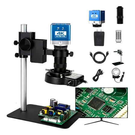 Microscopio 60mp 4k 130x Hdmi Usb Con Cámara Lente Led Base