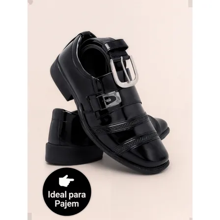 Kit Sapato Social Infantil Menino Pajem Casamento + Cinto