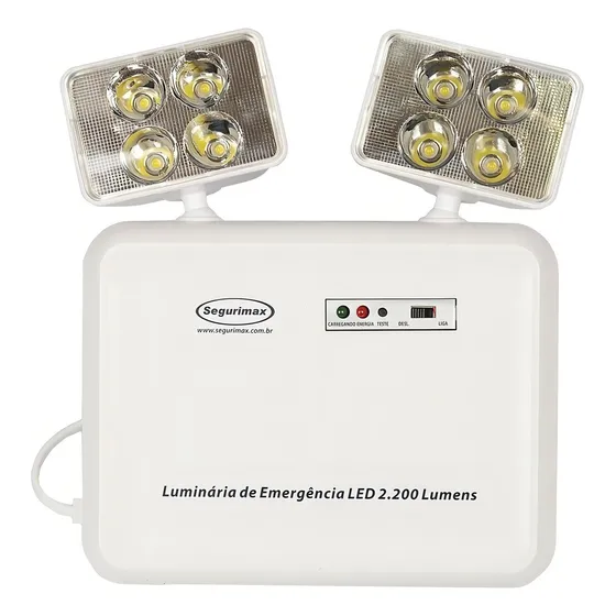 Luminária De Emergência Segurimax Recarregável 2200 Lumens Cor Branco 127/220V