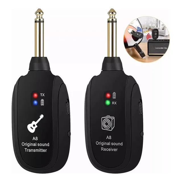 A8 Sistema Transmisor Y Receptor Inalambrico Guitarra Uhf