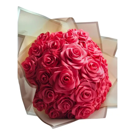 Ramo De Flores De Listón  (flores Eternas) 27 Pzas