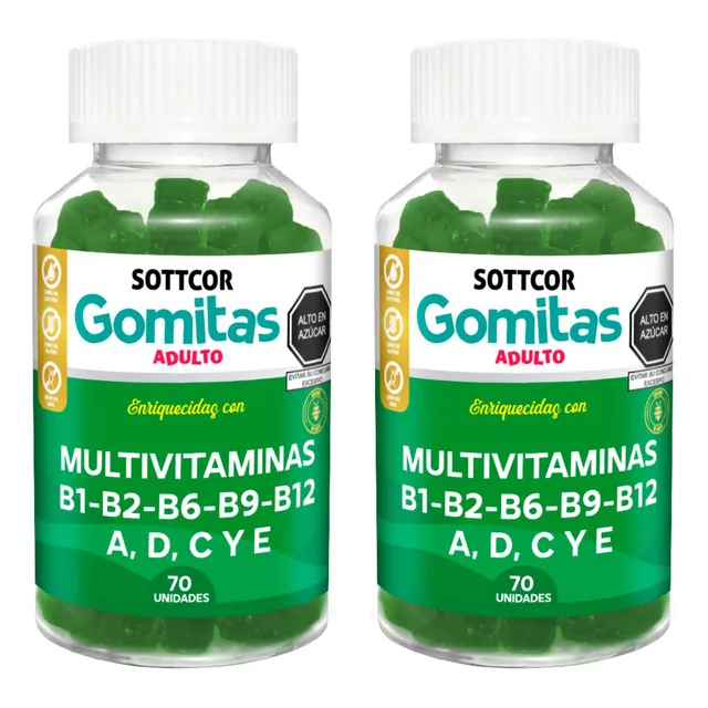 Multivitamina Para Adultos Gomitas Sottcor 100g Chicle X2