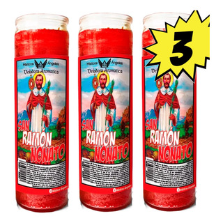 3 Piezas Veladoras San Ramón Nonato 3 Piezas Veladoras San Ramón Nonato