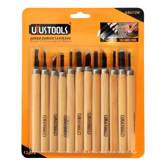  Juego De Gubias 12 Piezas Uyustools Para Tallados Finos