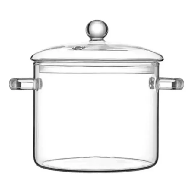 Olla De Vidrio Templado 1,9 L Con Tapa En Borosilicato