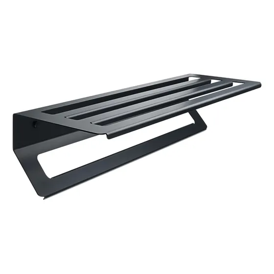 Toallero Para Toalla Baño Color Negro Mate Acero Pared