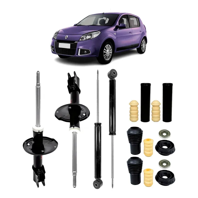 4 Amortecedor+kit Suspensão Sandero 2009 2010 2011 2012 2013