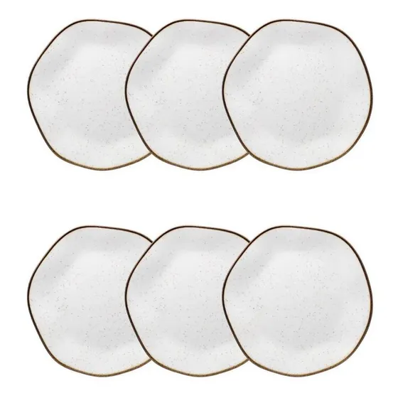 Conjunto De 6 Pratos Sobremesa 21,5cm Ryo Maresia