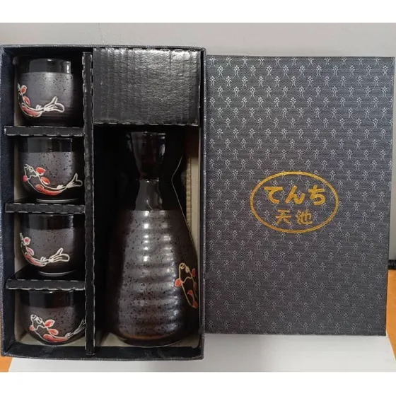 Juego Sake Pescado Negro 5,75 PuLG/ Cocina De Sushi / China