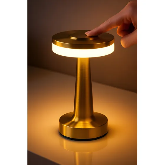 Lampara Golden Touch Recargable 3 Tipos Luz Dorado Blanco