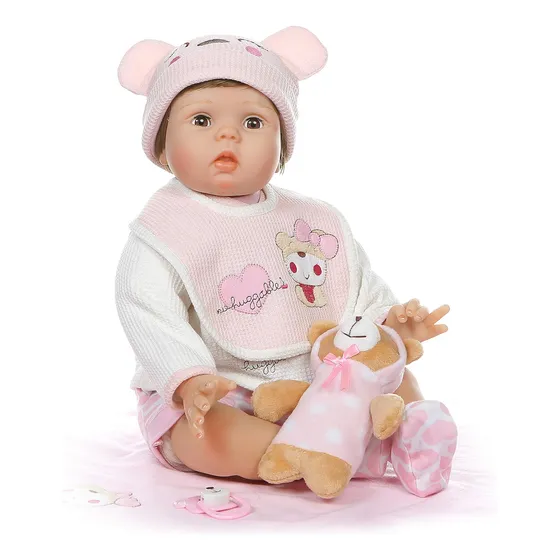 Babyfere Realista Bonecas Reborn Menina Olhos Piscando Peso 