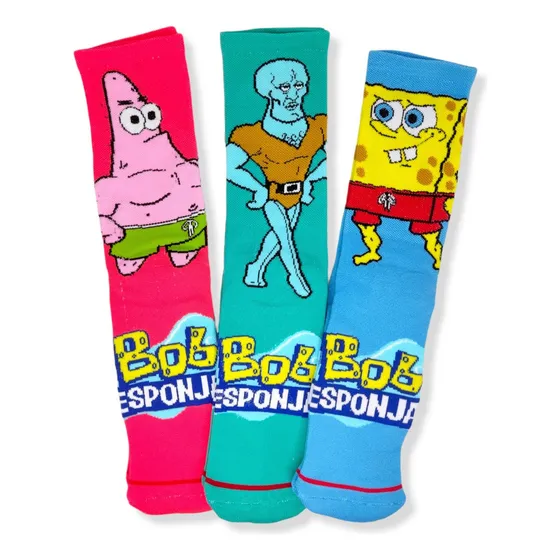 Meias Do Bob Esponja Forte, Lula Molusco Bonito, Patrick