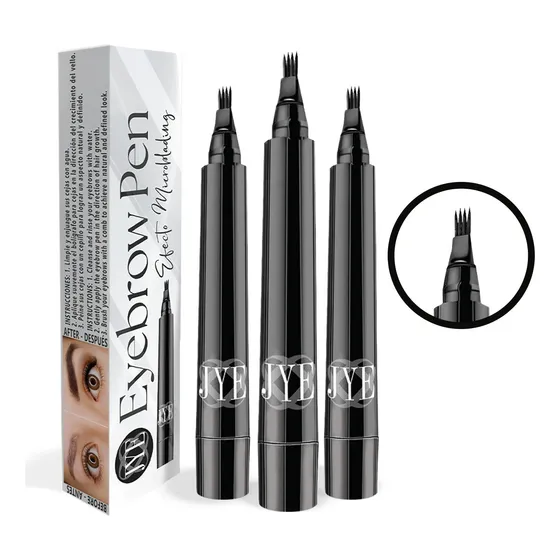 Boligrafo Jye  Microblading Efect Color Negro Eyebrow 3 Pzas