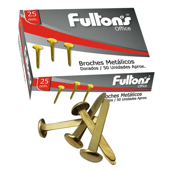 Broche 2 Patas Fultons 50 Unidades 25mm X2 Un